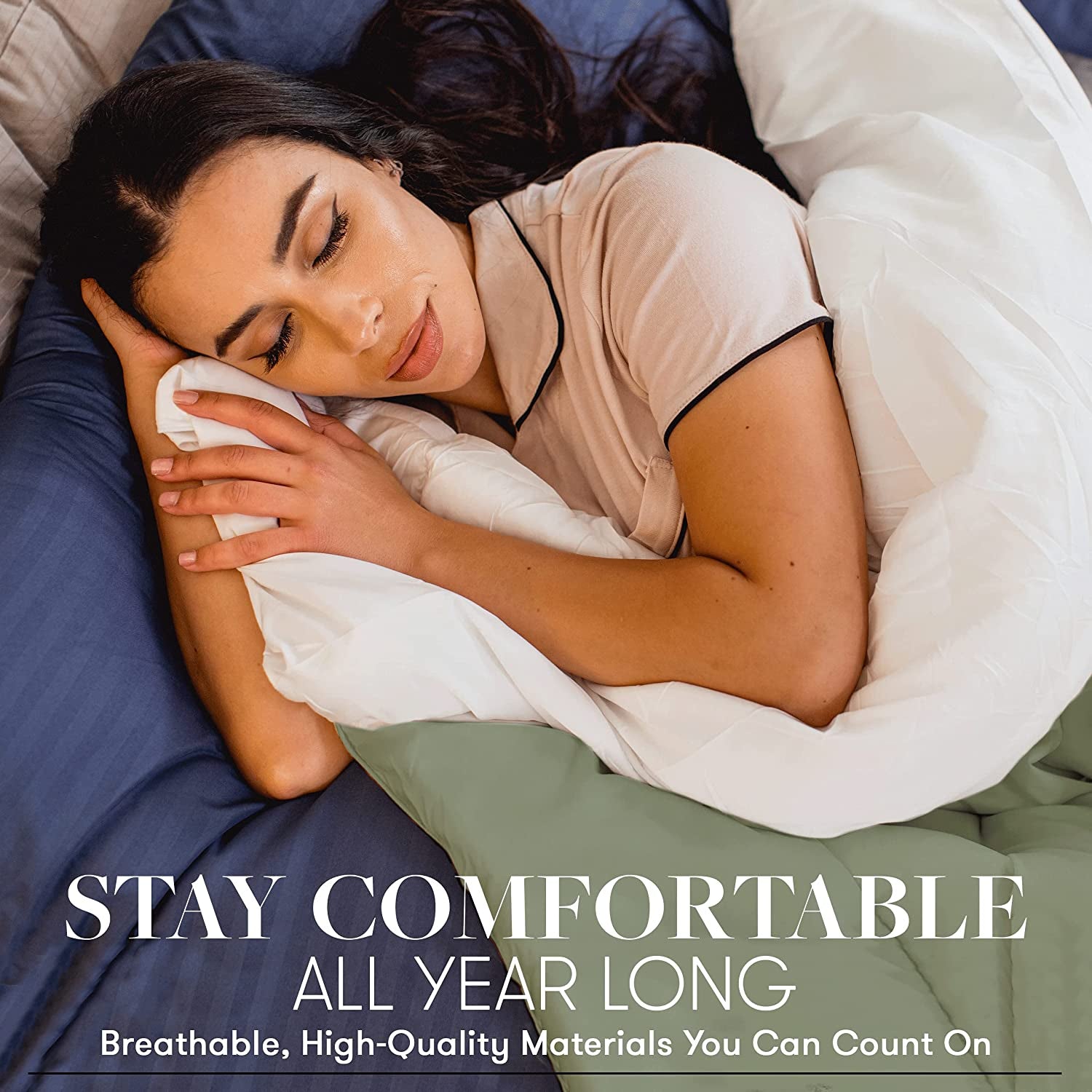 Goose down Alternative Reversible Comforter - All Season - Premium Quality Luxury Hypoallergenic Comforter - Full/Queen - Grey/Black