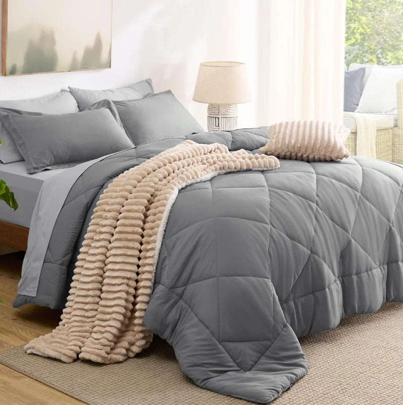 Arden Modern Plush Reversible Comforter Set