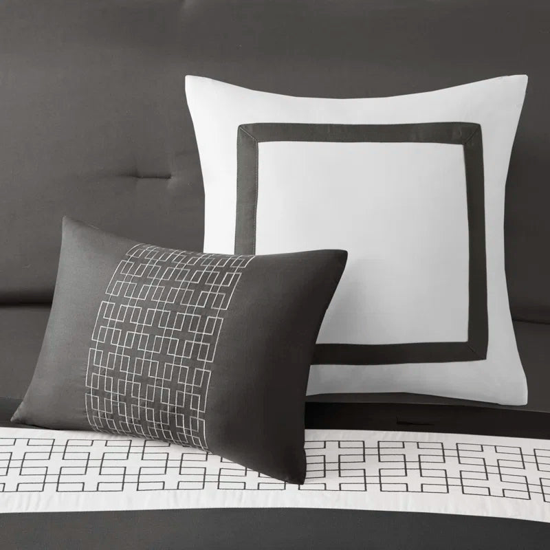 Marlowe Plush Velvet Comforter 8 Piece Embroidered Comforter Set