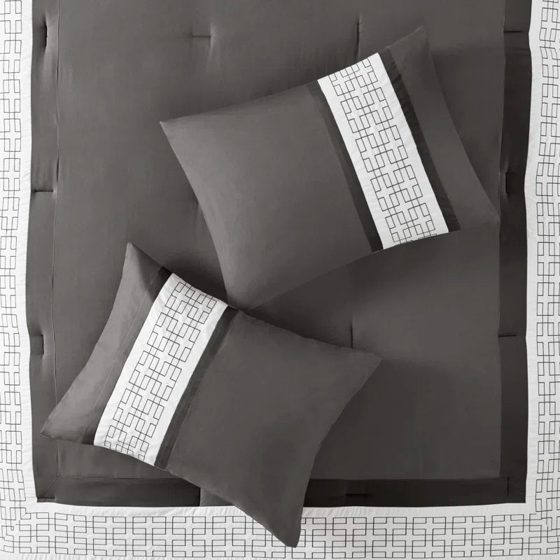 Marlowe Plush Velvet Comforter 8 Piece Embroidered Comforter Set