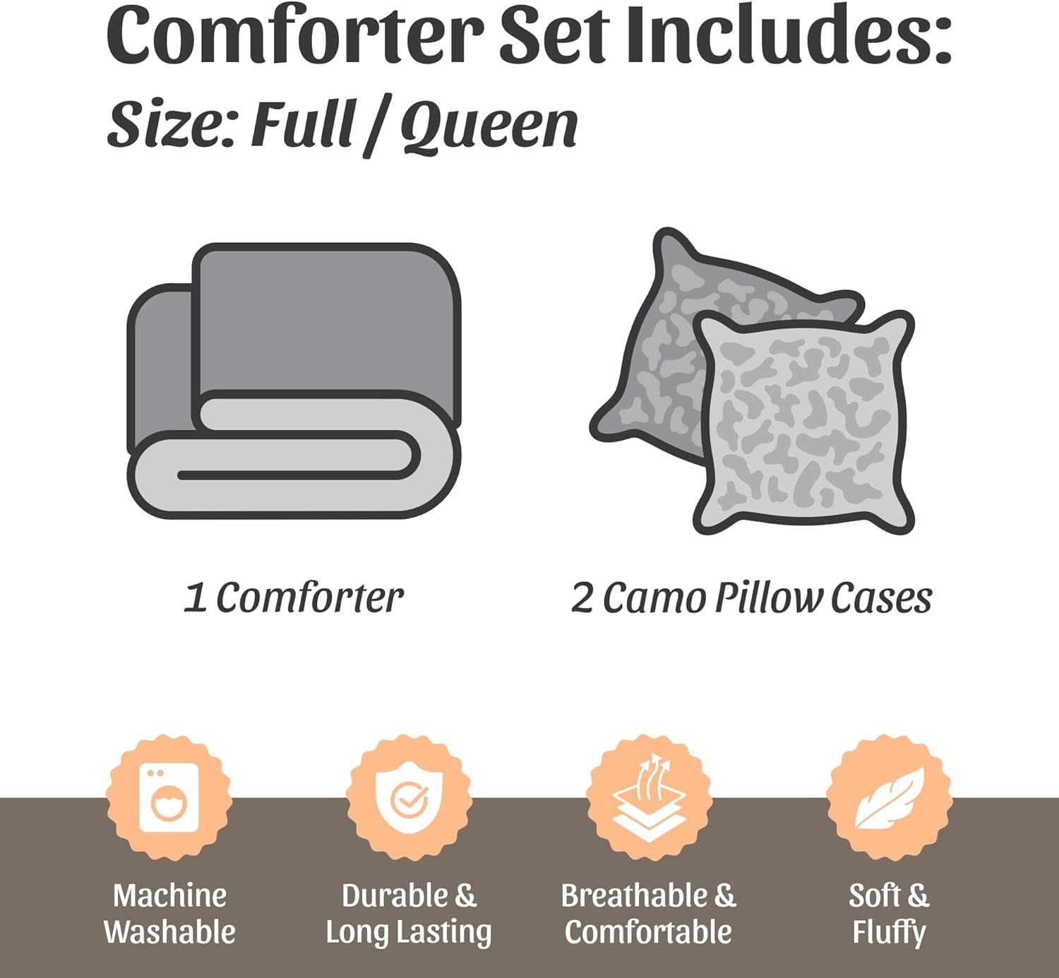 Natural Green Full/Queen 3 Piece Comforter Set (1 Comforter and 2 Pillow Shams)