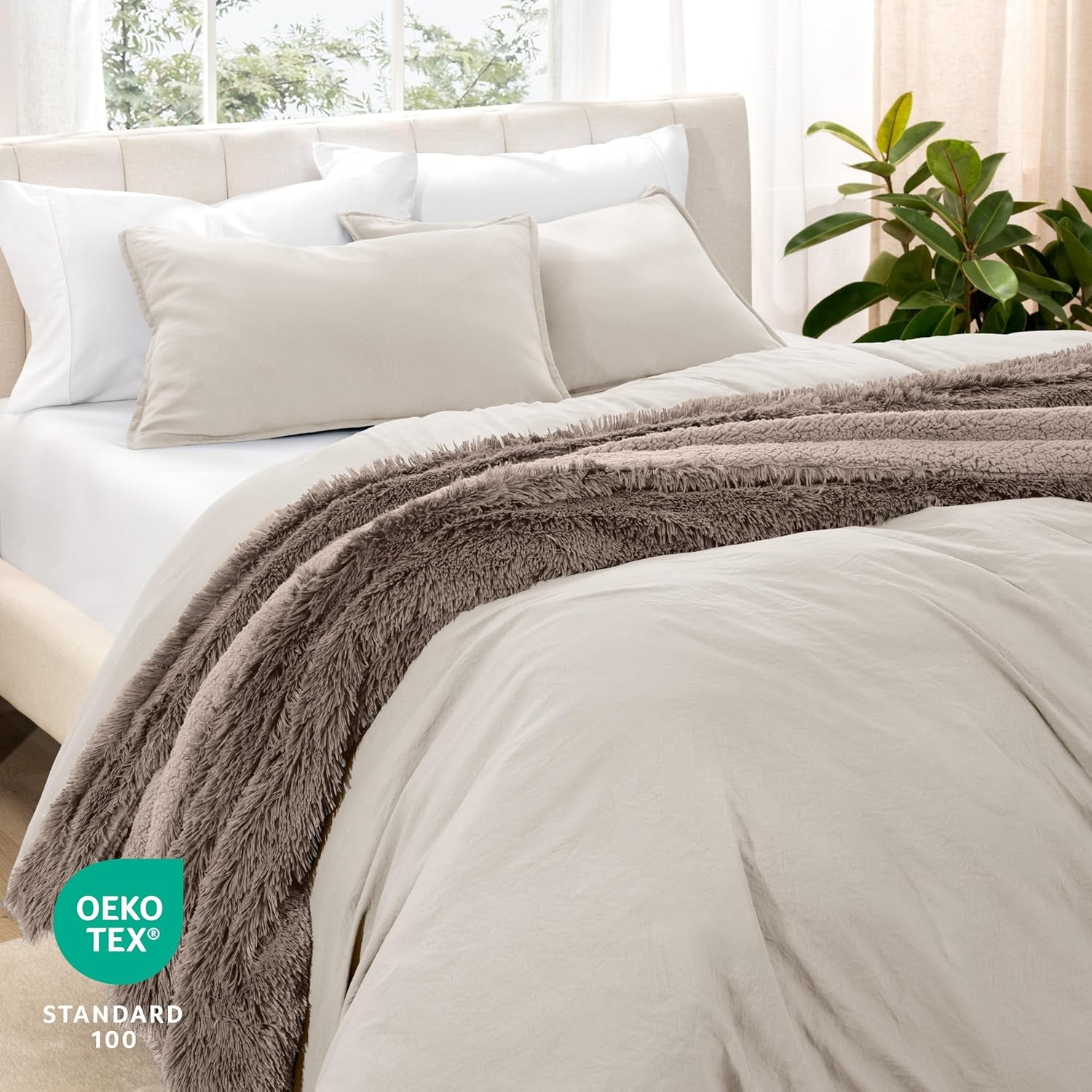Microfiber Duvet Cover Set - Ultra Soft Washed Microfiber - Twin/Twin Extra Long - Linen-Like Look - Easy Care - Breathable Fabric - Our Softest Duvet Cover Set (Twin/Twin XL, Fog)
