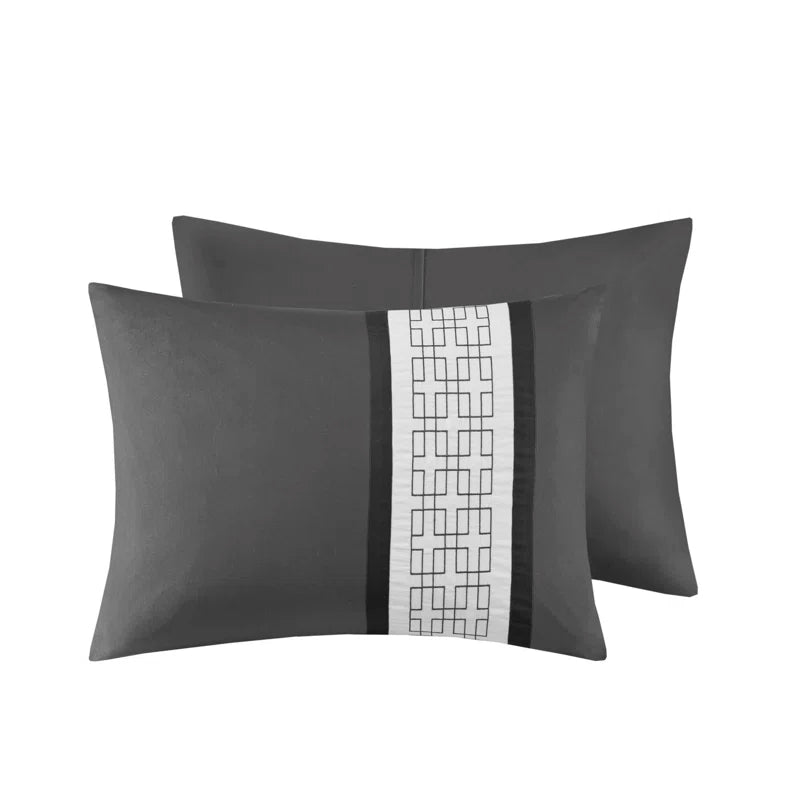 Marlowe Plush Velvet Comforter 8 Piece Embroidered Comforter Set