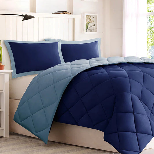 Diamond Quilting Reversible down Alternative Comforter Set